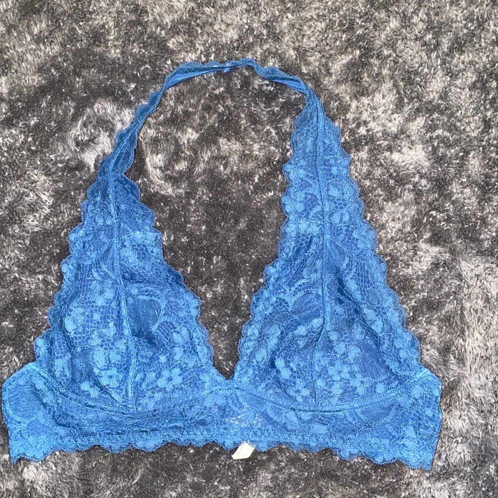 Blue Free People Halter Bralette